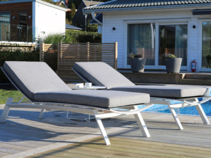 Slide Sunlounger Vit / Grå