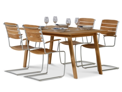 Teakgrupp Boathouse Bord & Spring karmstol