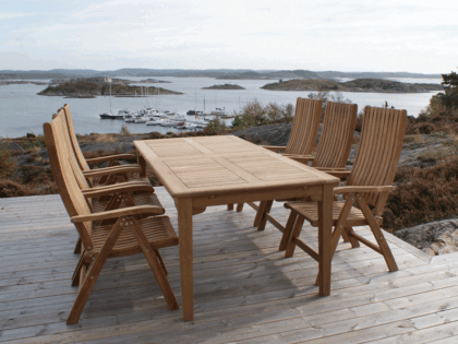 Teakgrupp Patrik förlängningsbord & Roxy positionsstol