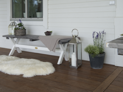 Shabbychic Bänk vita ben