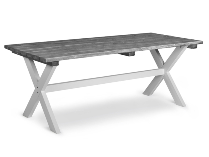 Shabbychic 86 x 160 grå skiva och vita ben