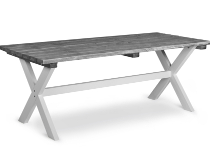 Shabbychic 86 x 195  grå skiva och vita ben