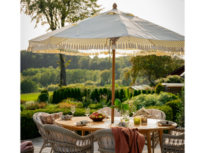 Parasoll 3 meter Ø med fransar