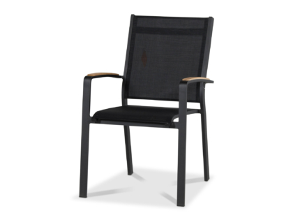 Karmstol Vouge svart med teak