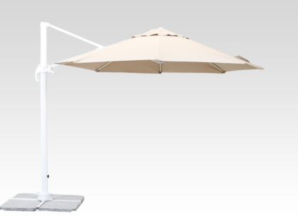 Ampelparasoll Sky Ø 3 m beige tyg / vit stomme