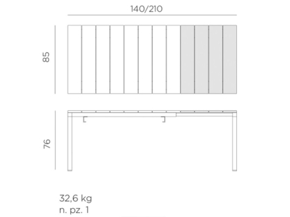 Rio Utdragsbord 140-210 Beige