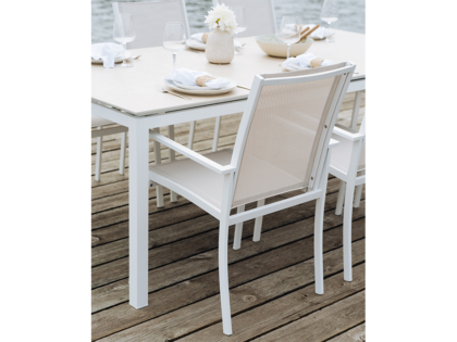 North Stapelstol Vit / Beige