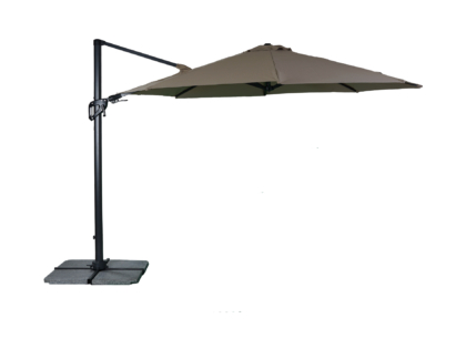 Hängparasoll Flex Ø 3,5 m beige tyg / mörk stomme