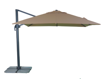 Hängparasoll Sky 3 x 3 m beige tyg / mörk stomme